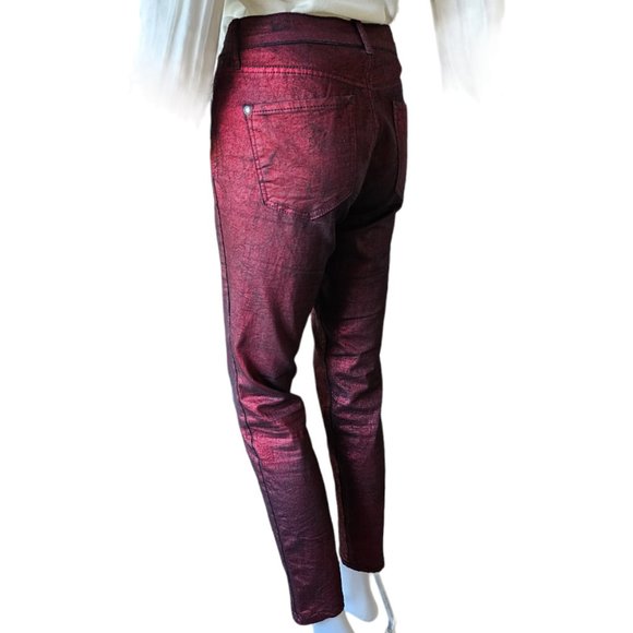 JESSICA  SIMPSON SIZE 29- Women's Red Shimmer Jeans - Picture 2 of 11